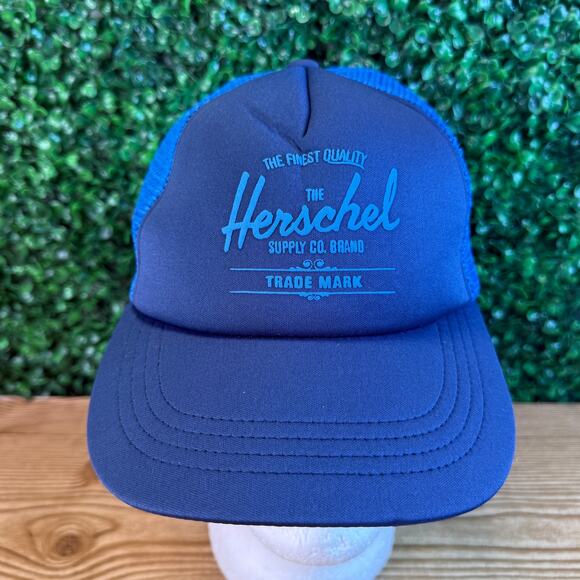 Herschel Blue Trucker Hat Adult Blue Cap Adjustable Hat - Picture 1 of 6